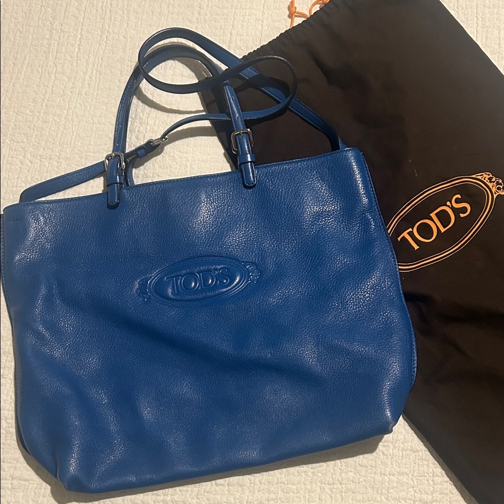 Tod's Vibrant Blue Leather Tote